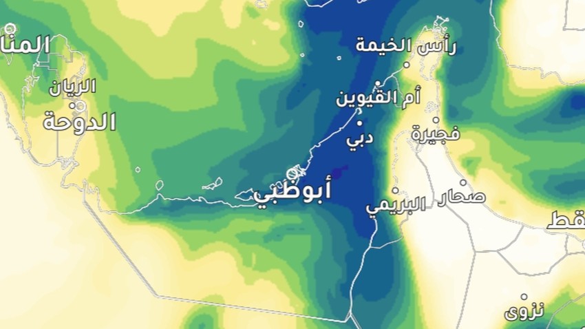 Emirates | The return of wet nights and an opportunity for mist or light fog to form on these areas