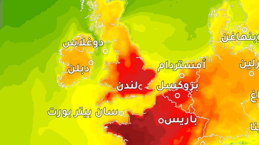 آخر تفاصيل موجة الحر الشديدة على بريطانيا وتوقعات بتجاوز درجات الحرارة ال40 مئوية.تفاصيل   