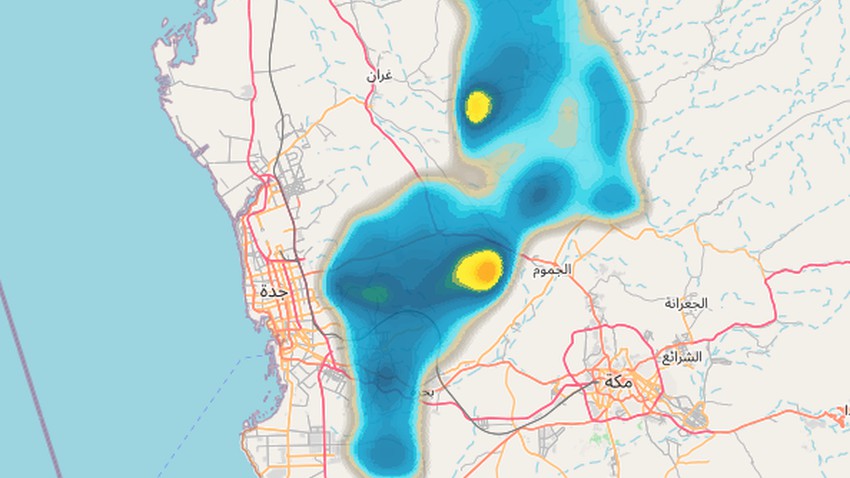 important | Observing heavy thunderstorms over the crowd.. Will it affect the city of Jeddah?