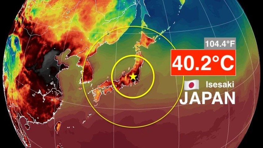 For the first time in the history of climate records, Japan records a temperature in the early forties during the month of June