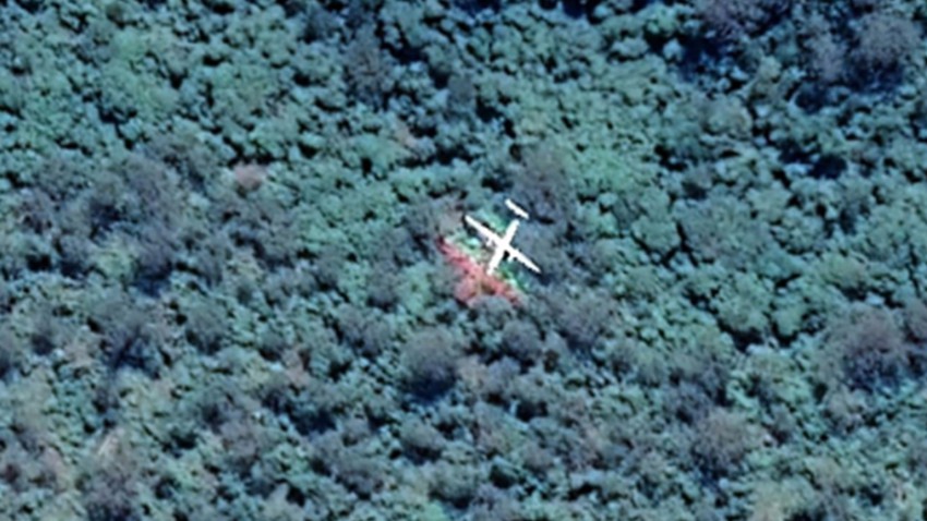 طائرة سليمة وسط الغابة تظهر على خرائط جوجل.. صورة محيرة وتفسيرات متضاربة