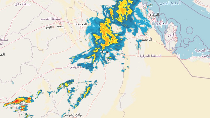 الرياض | استمرار تدفق السحب الماطرة نحو العاصمة خلال الساعات القادمة