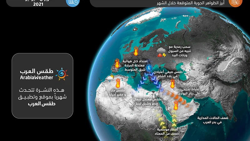 طقس العرب يُصدر توقعات الطقس في الأردن لشهر حزيران  وبداية فصل الصيف طقس العرب يُصدر توقعات الطقس في الأردن لشهر حزيران  وبداية فصل الصيف