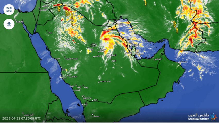 السعودية - تحديث 11:00 صباحاً | نشاط كبير للسحب الرعدية الان في الجوف والحدود الشمالية