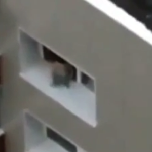 فيديو مرعب : طفل عمره عام و نصف يلعب على حافة النافذة بالطابق الثامن