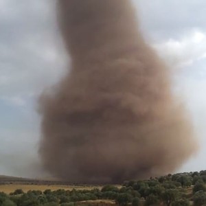 ظاهرة عفريت الغبار الضخمة تثير الخوف بإحدى قرى الجزائر