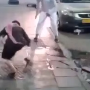 بالفيديو: شاهد الشراسة التي أظهرتها هذه القطة على شاب خليجي دفاعاً عن صغيرها 