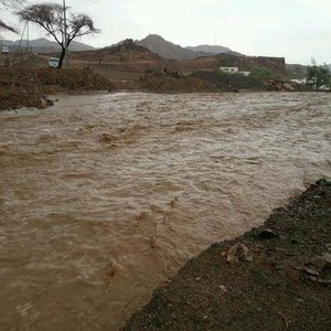 بالصور: أمطار غزيرة و بروق في منطقة المدينة المنورة