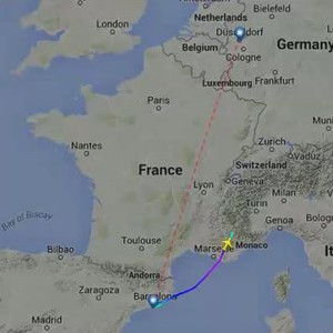 لحظة اختفاء الطائرة الألمانية التي سقطت عن شاشات الرادار