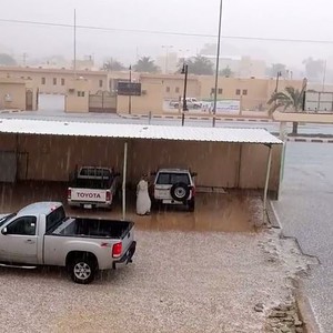 تساقُط كثيف للبرد على محافظة ثادق