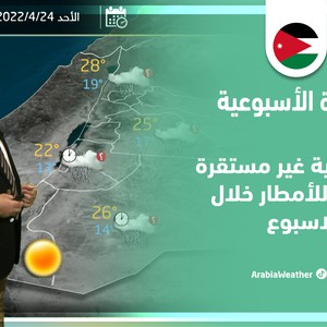 طقس العرب - الأردن | النشرة الجوية الأسبوعية | الأحد 24-4-2022