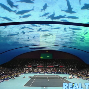 بالفيديو : لأول مرة ملعب تنس تحت الماء في دبي