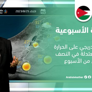 الأردن - النشرة الجوية الأسبوعية | انخفاض تدريجي على الحرارة خلال النصف الأول من هذا الأسبوع
