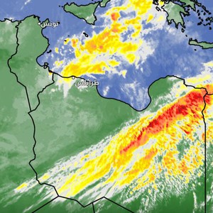 ليبيا الساعة 12:50 ظهراً | أمطار تؤثر على شمال غرب البلاد مع بداية تأثر المنطقة بمنخفض جوي مصحوب بكتلة هوائية باردة