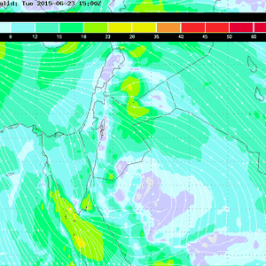 الثلاثاء : رياح غربية الى شمالية غربية نشطة السرعة مع هبات قوية