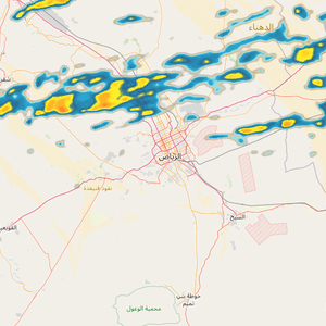 تحديث 3:40م | سحب ماطرة يرصدها الرادار شمال العاصمة الرياض الان