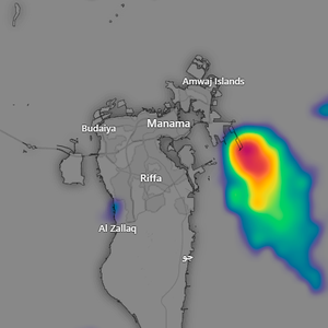 البحرين - تحديث الساعة 4:20م | سحابة ركامية رعدية تتقدم من مياه الخليج العربي لشمال المملكة