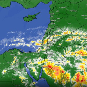 تحديث | استمرار تأثر جنوب شرق الاردن بالسُحب الركامية المترافقة بزخات من الأمطار ونشاط لافت للرياح