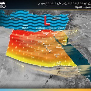 مصر | منخفض جوي عالي الفعالية على الجمهورية نهاية الاسبوع