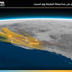 تحت المراقبة | موجة غُبار محتمل تأثيرها على مدينة جدة مطلع الأسبوع 