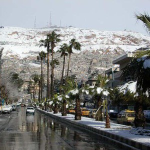 دمشق ترتدي ثوبها الأبيض خلال العاصفة جنى