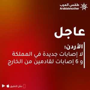 الأردن: لا إصابات جديدة بالفايروس كورونا داخل المملكة لليوم 