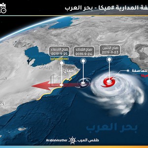 هام .. طقس العرب يكشف عن المسار المرجح للعاصفة المدارية هيكا ومناطق تأثيرها