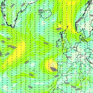 تأثيرات قوية للعاصفة غابرييل (أمطار غزيرة وأمواج بعلو ثلاثة طوابق سكنية) على البرتغال