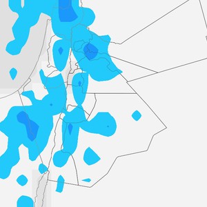 Jordan: Chance of scattered showers in some areas in the coming hours and a warning about slippery conditions.