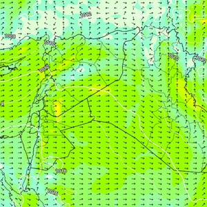 Jordan: Very dusty weather expected on Saturday with a chance of muddy rain showers in some areas.