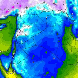 بلاد الشام | توضع الكتلة الهوائية السيبيرية هذه الليلة فوق المنطقة وطقس شديد البرودة ومن عمق الشتاء يسود معظم المناطق