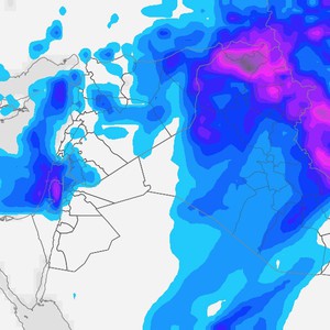 طقس بارد مع هطول الأمطار أحياناً يوم الإثنين 