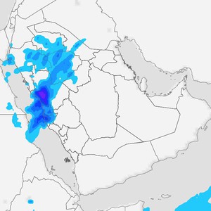 زخات رعدية غزيرة من المطر على سواحل جنوب ينبع وحتى شمال جدة اعتبارا من مساء السبت 