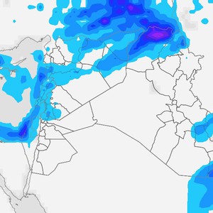 إستمرار هطول زخات من المطرعلى فترات يومي الأحد والإثنين