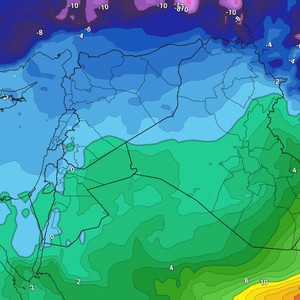 الأردن | فرصة لبعض الثلوج مساء اليوم الثلاثاء في جبال الشراه و رأس النقب