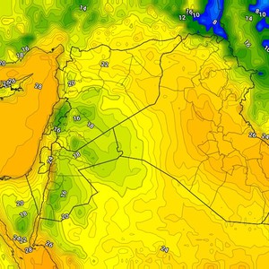الأردن | ازدياد تأثير الكتلة الهوائية المعتدلة الأحد والإثنين وأجواء تستدعي ارتداء ملابس دافئة ليلاً وفي الصباح الباكر