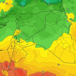 الأردن | انخفاض طفيف على درجات الحرارة مع بقاء الاجواء ربيعية دافئة خلال الايام القادمة