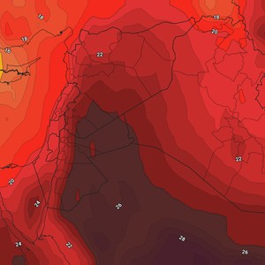الأردن | مُنخفض جوي خماسيني يقترب من المملكة يوم الخميس و يترافق بأجواء حارة نسبياً و جافة في مُعظم المناطق