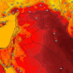 العراق | درجات حرارة حول مُعدلاتها الأربعاء مع نشاط للرياح الشمالية الغربية  