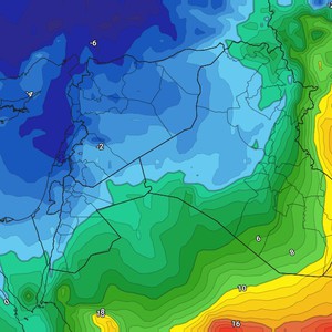 العراق | بدء تأثير كتلة هوائية شديدة البرودة الثلاثاء وانخفاض ملموس على درجات الحرارة 