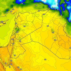 العراق | حالة الطقس ودرجات الحرارة المُتوقعة يوم الأربعاء
