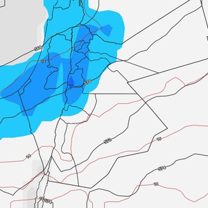 الأردن | زخات من الأمطار على اجزاء مُختلفة قد تكون رعدية إعتباراً من ساعات الليل المُتأخرة من ليل الخميس/الجمعة     
