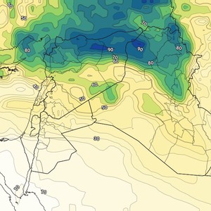 Iraq | Medium and low clouds over the northernmost areas on Tuesday, and an opportunity for scattered showers of rain in those areas