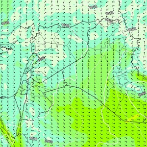 العراق | مُنخفض جوي خماسيني يتمركز فوق المناطق الجنوبية الاثنين ويترافق بالطقس المُغبر