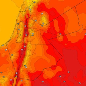 Jordan | Temperatures will remain around average for this time of year on Monday