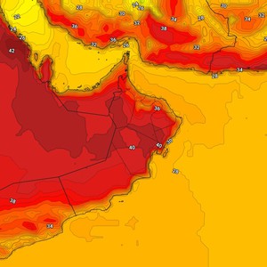 عُمان | كتلة هوائية حارة إلى شديدة الحرارة تؤثر على السلطنة الجمعة