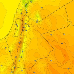 الأردن | درجات حرارة اقل من مُعدلاتها مع ظهور بعض السُحب على ارتفاعات مُختلفة     