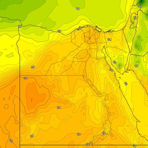 مصر | مُنخفض جوي بسلوك خماسيني يترافق بكُتلة هوائية ادفأ من ماهو مُعتاد عليه ودرجات الحرارة تلامس ال30 مئوية في بعض المناطق