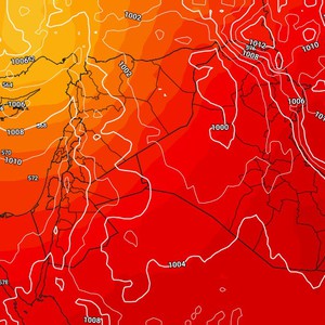 العراق | مُنخفض جوي خماسيني يتسبب بتعمق الكتلة الهوائية الحارة وهبوب الرياح القوية الإثنين