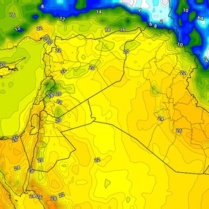 العراق | استمرار تأثر البلاد بالموجة الدافئة الثلاثاء ودرجات الحرارة أعلى من مُعدلاتها بكثير
